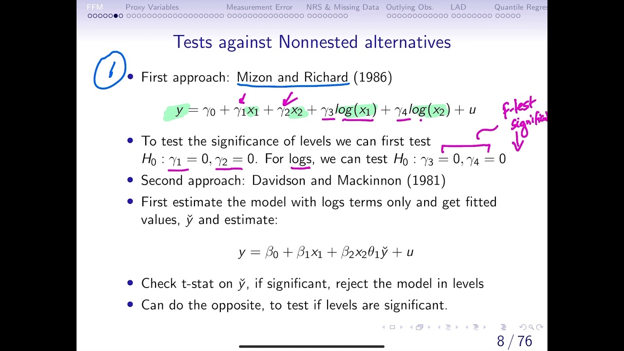 9.1b Tests against Nonnested Alternatives