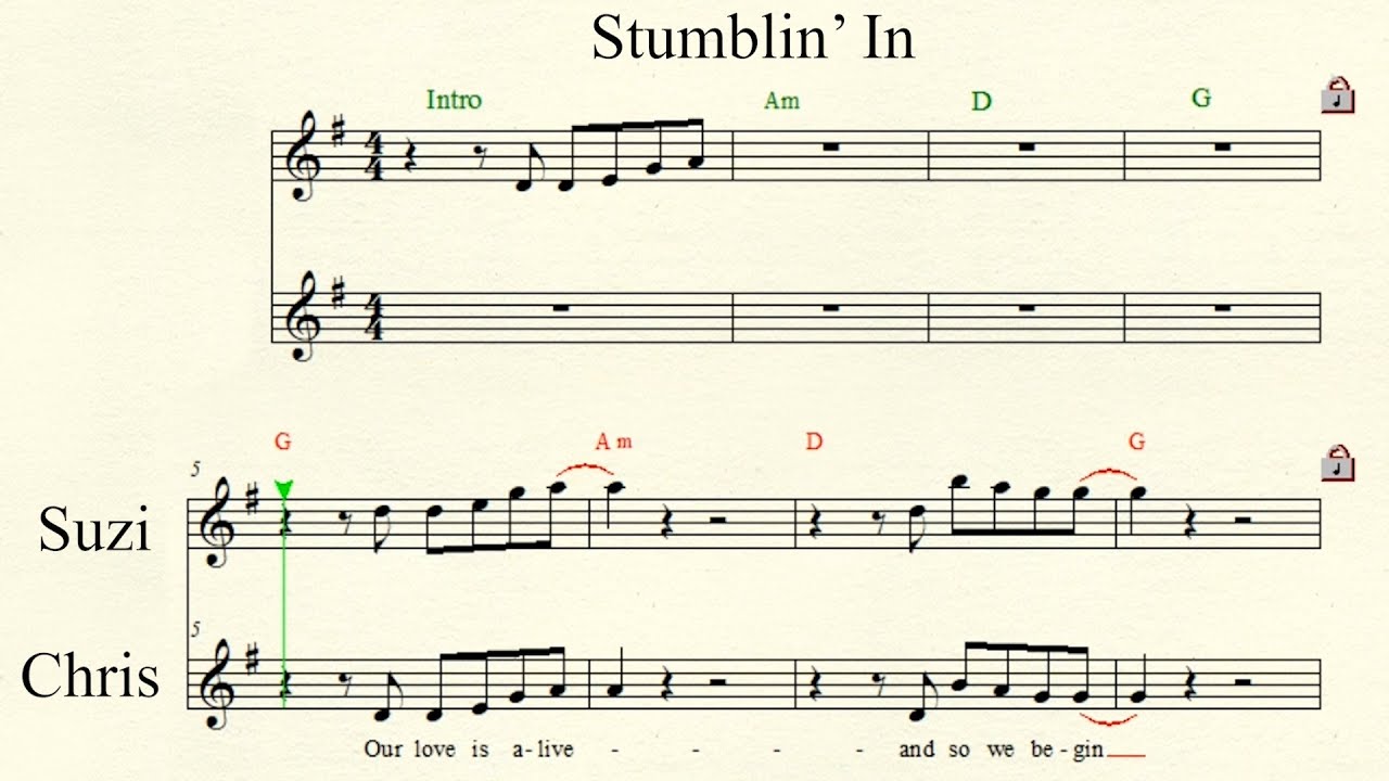 Stumblin' In - Chris Norman/ Suzi  Quatro - how to play the lead, sheet music with lyrics and chords