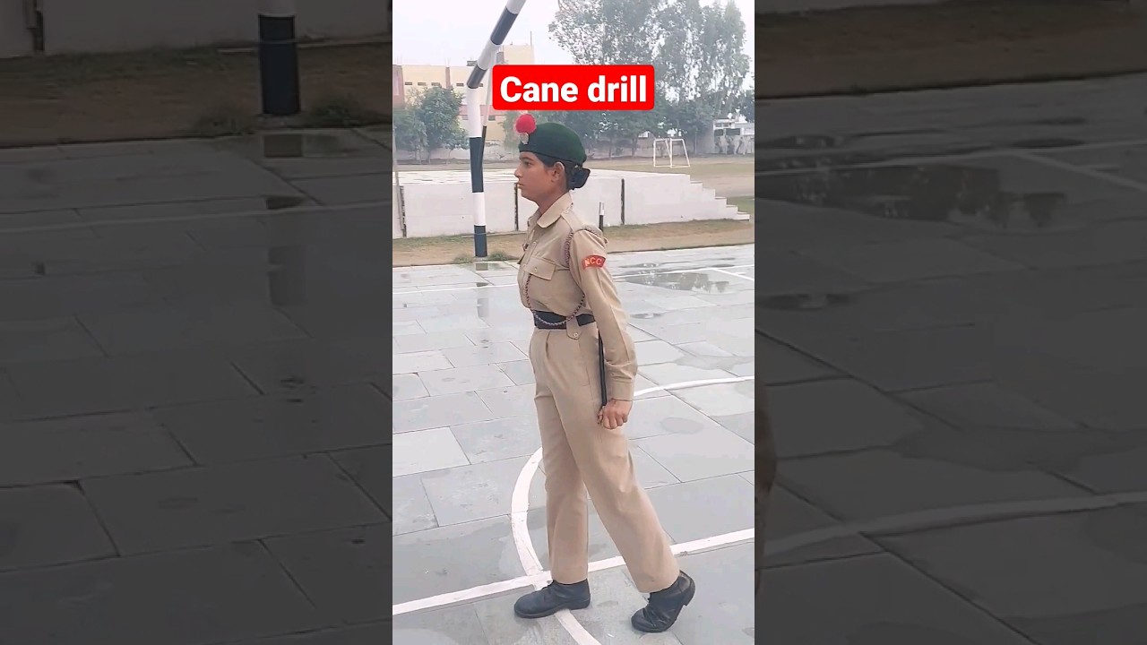 Ncc girl cadet cane drill 👉#salute & turning #ncc #viral #drill #shorts