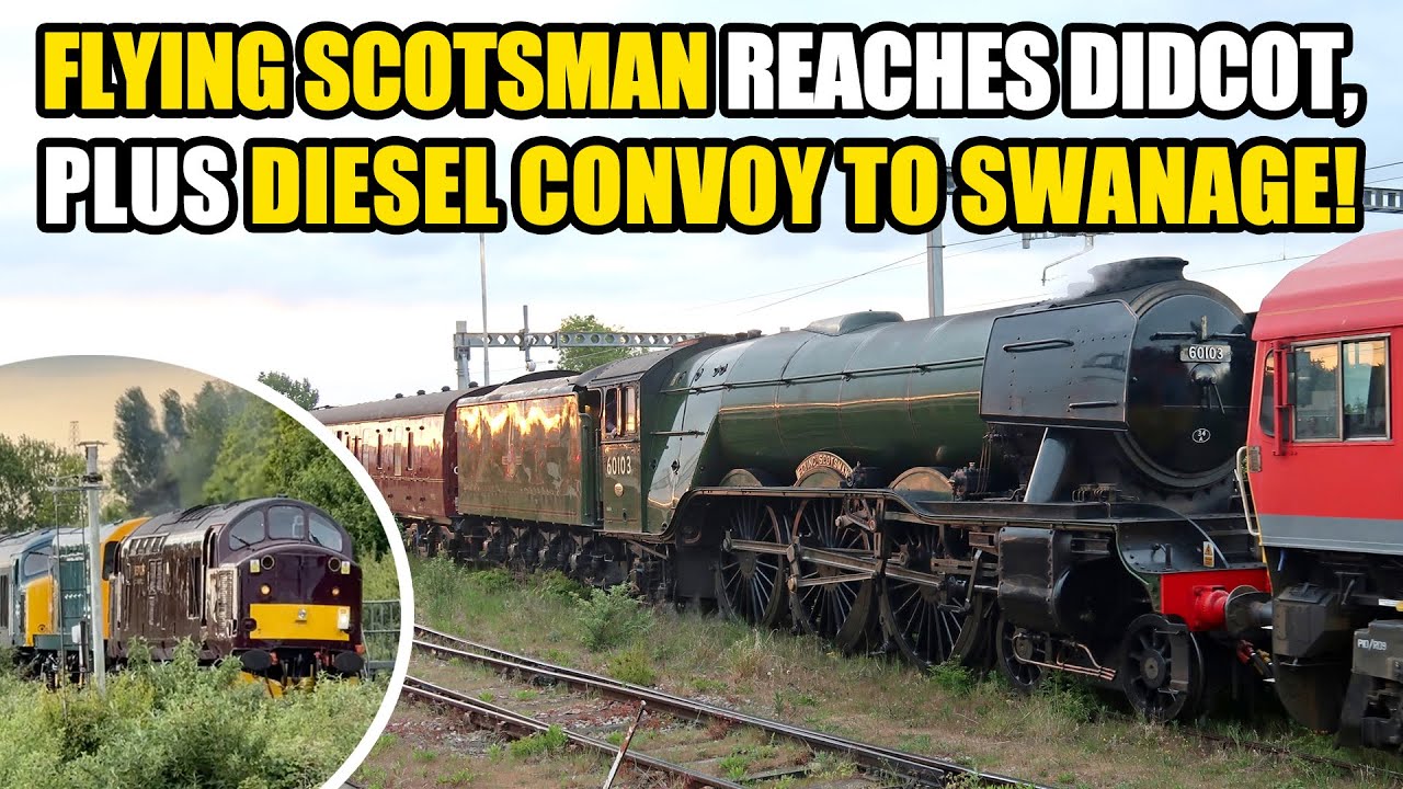 66117 + 60103 FLYING SCOTSMAN arrive at DIDCOT RAILWAY CENTRE! PLUS 37706, 20066 & 45108 to SWANAGE!