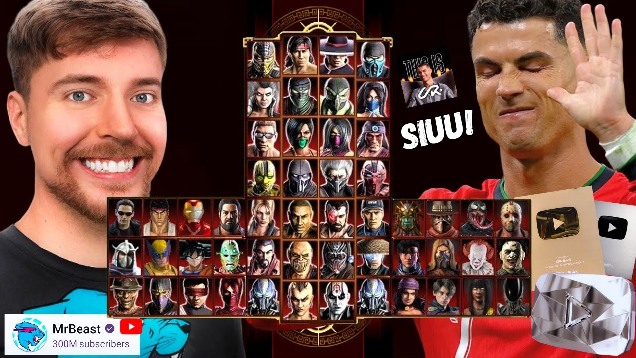 Mortal Kombat 9 - MrBeast & UR · Cristiano - Expert Tag Ladder - Gameplay @(1080p) - 60ᶠᵖˢ ✔