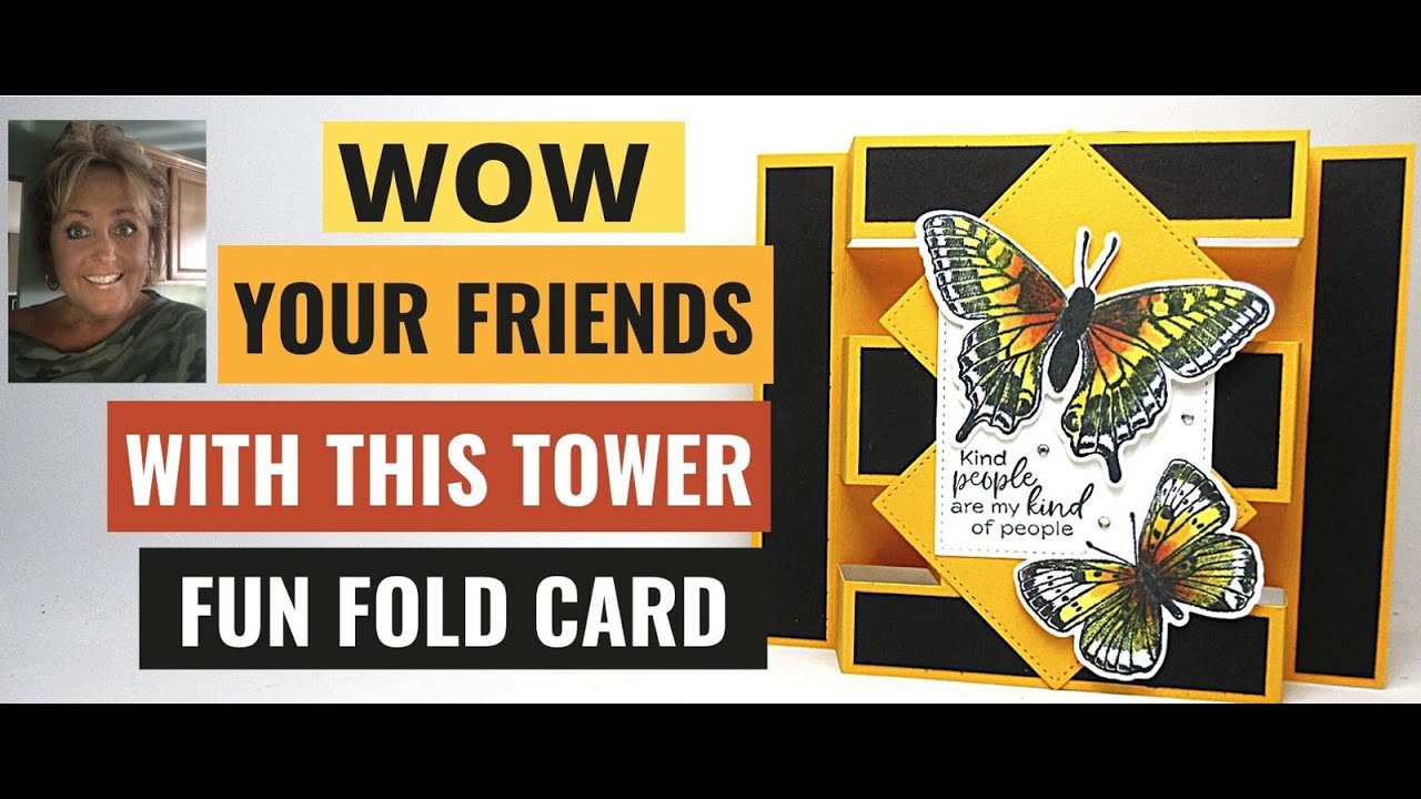 Create this beautiful  Butterfly Tower fun fold card