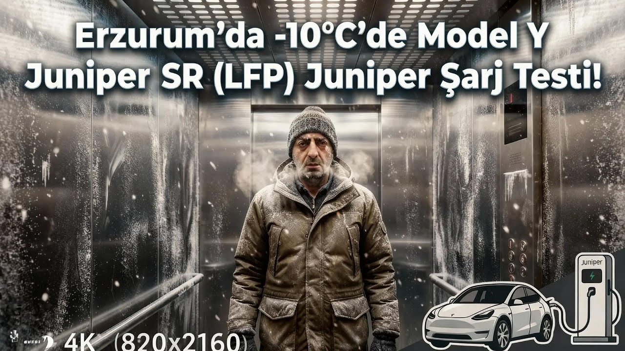 -10 Derecede Erzurum'da Tesla Model Y Juniper SR (LFP Batarya) Şarj Hızı Testi. (Şarj Olabildi mi? )