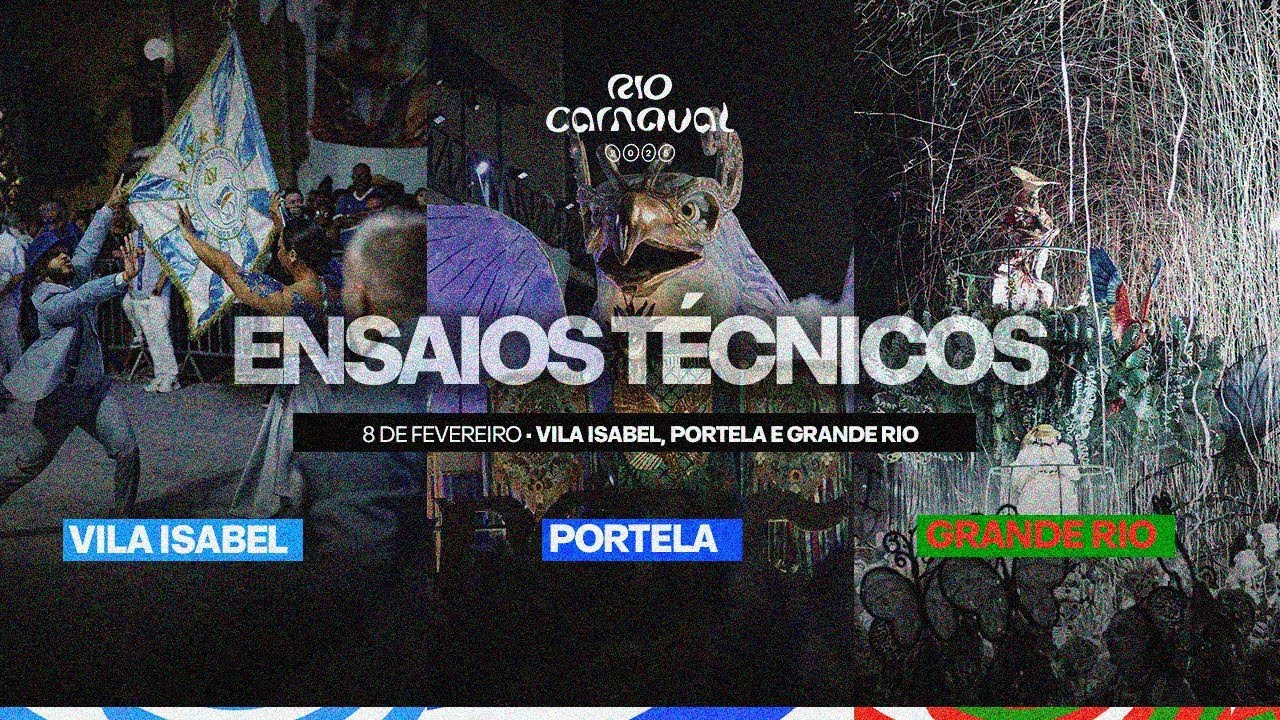 VILA ISABEL, PORTELA E GRANDE RIO | TRANSMISSÃO OFICIAL ENSAIOS TÉCNICOS | RIO CARNAVAL 2025