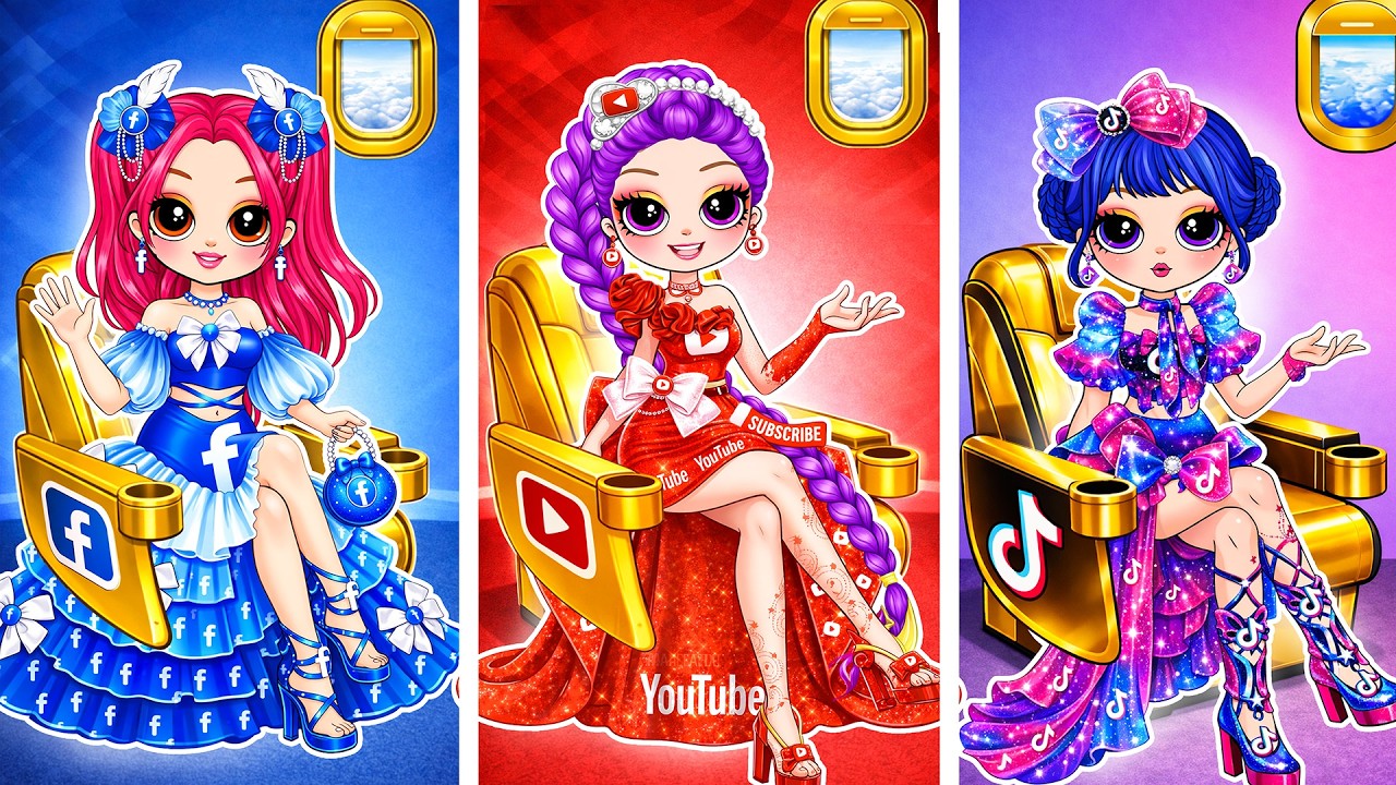 K-Pop Demon Hunters: Social Media Fashion for Huntrix! RUMI, ZOEY & MIRA  | DIY Fashion Paper Doll