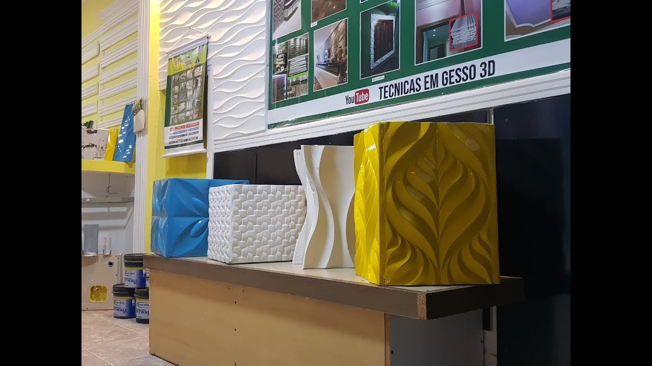 Técnicas em gesso 3d (vasos para plantas artificial )