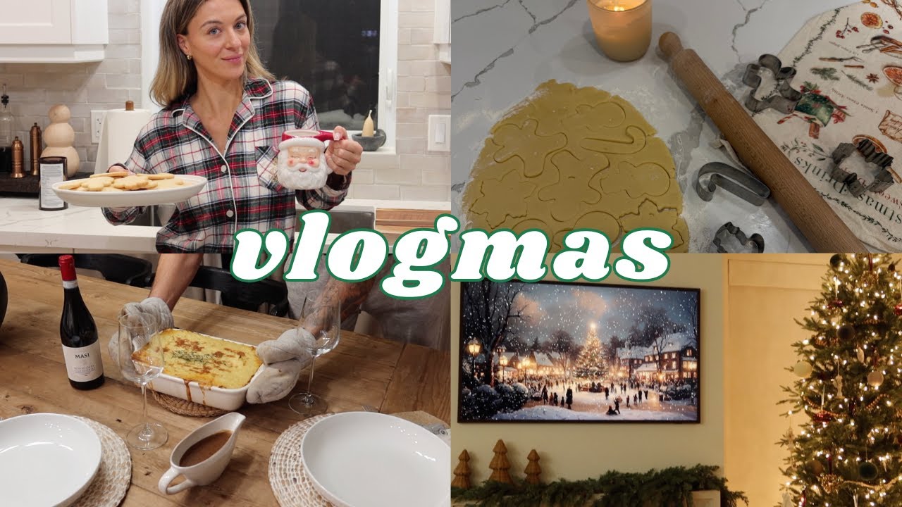 VLOGMAS 7: Уютный воскресный вечер: выпечка сахарного печенья, домашний ужин, рождественский кино...