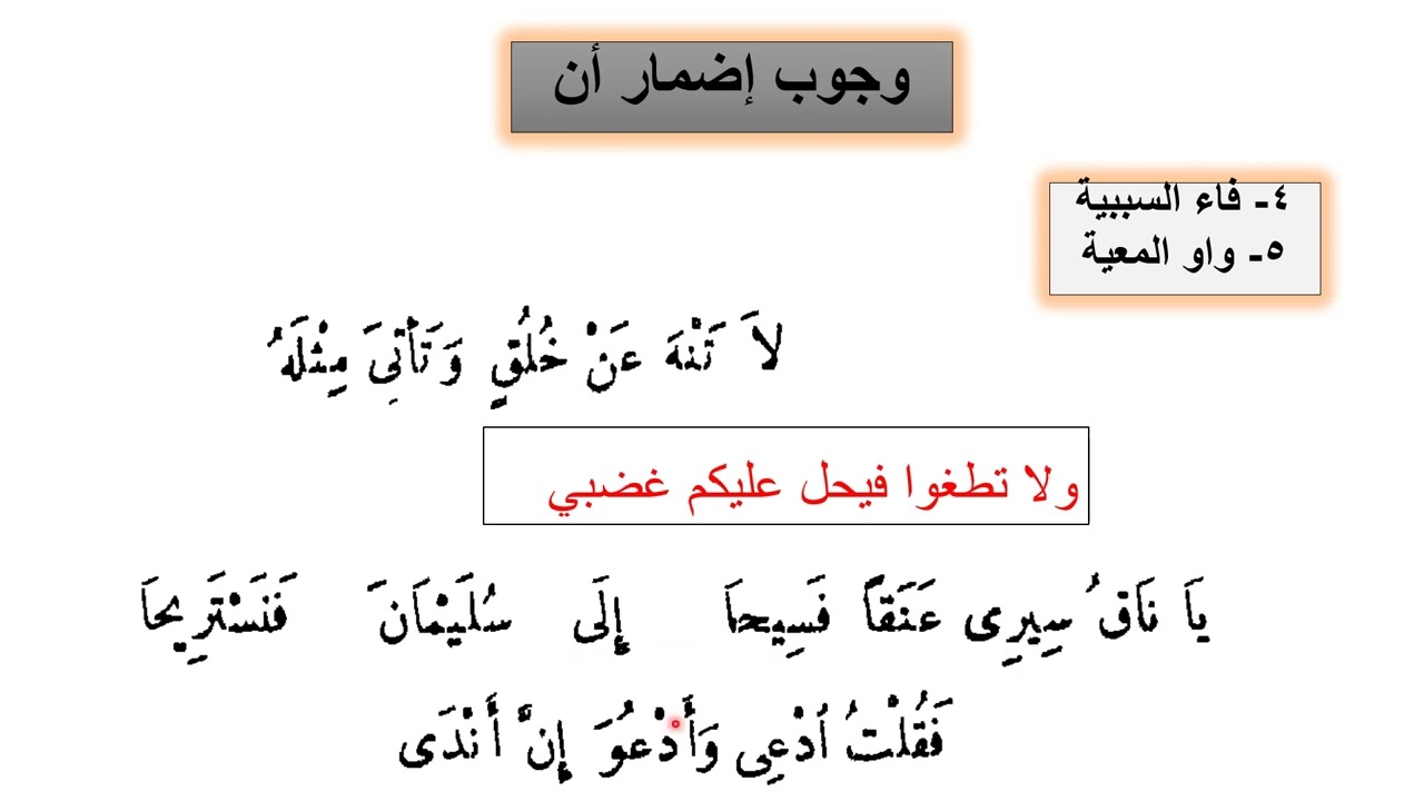 مواضع وجوب إضمار أن