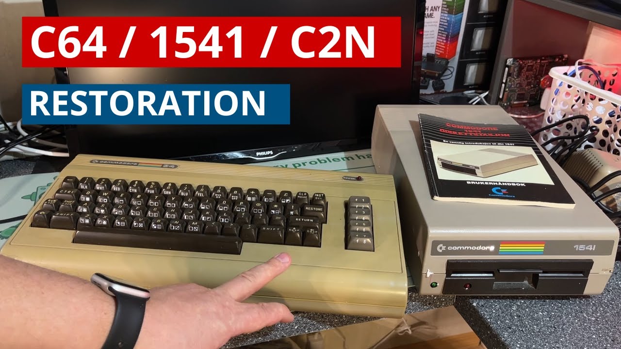 Commodore 64 with KU-motherboard, 1541 floppy, C2N cassette - Full restoration