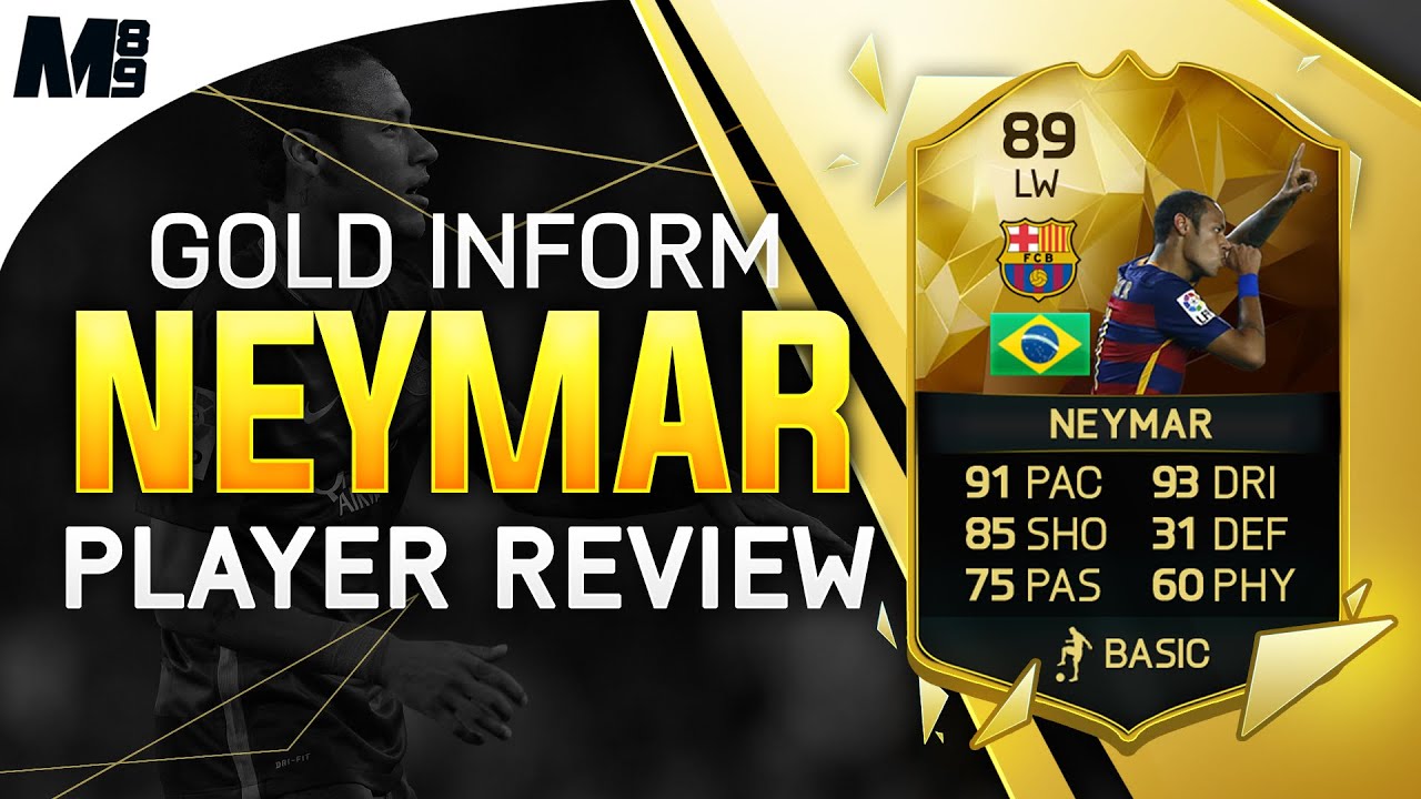 FIFA 16 IF NEYMAR REVIEW (89) FIFA 16 Ultimate Team Player Review + In Game Stats