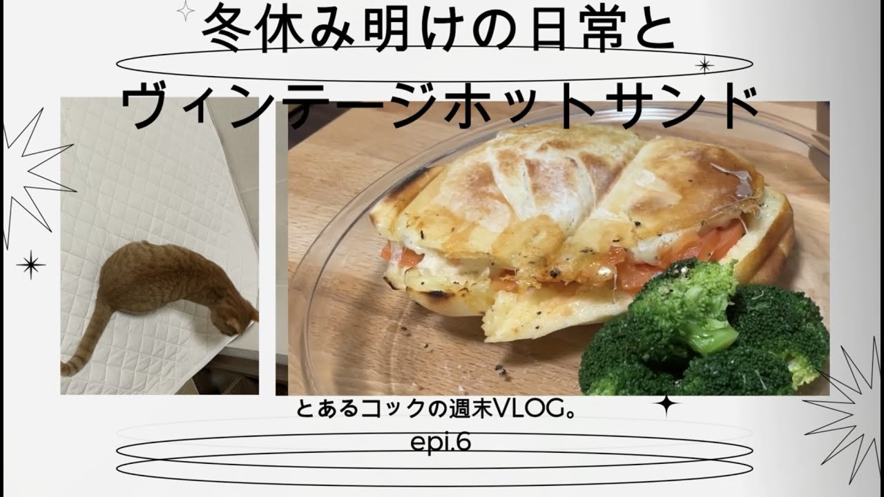 冬休み明けの日常とヴィンテージホットサンド【ホットサンド】【野良猫】
