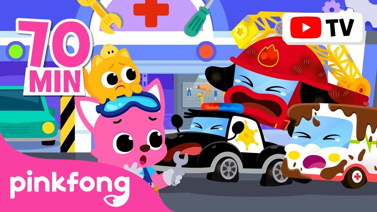 Ouch 🤒 Cars are Sick | Car Hospital | BEST Car Songs | Official Pinkfong