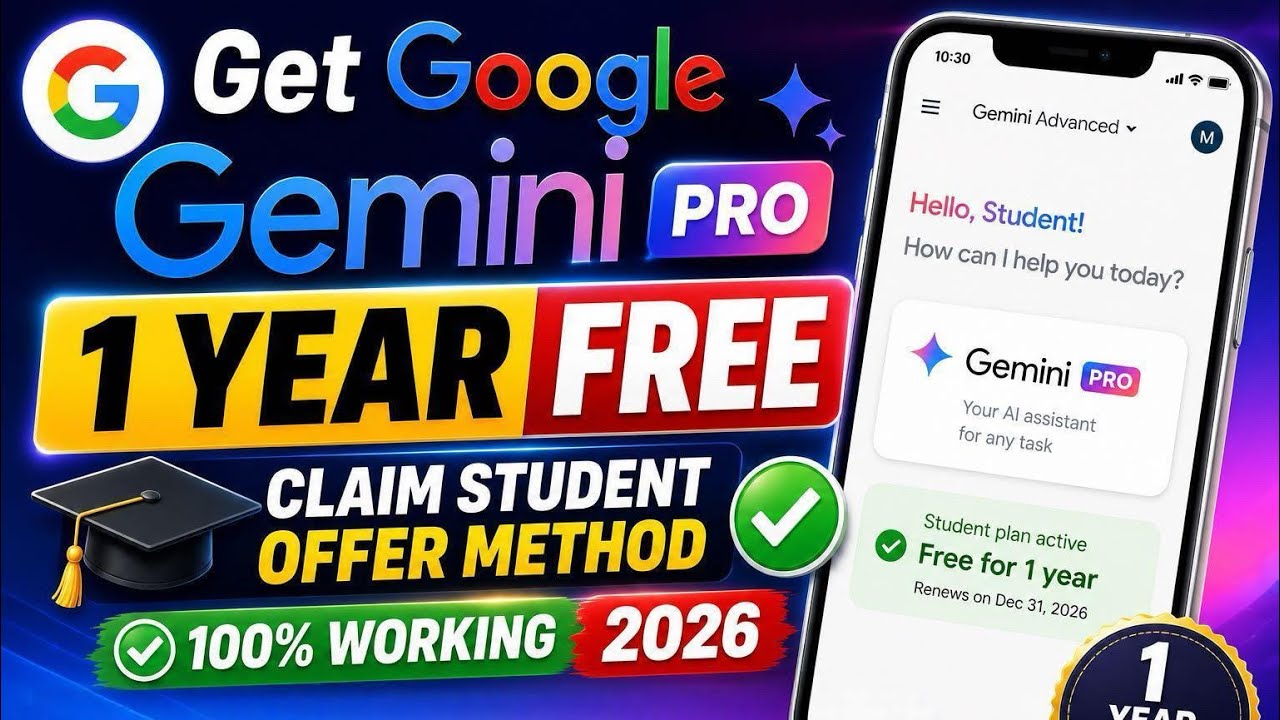 How to Claim Google Gemini Pro Student Offer (12 Months Free)
