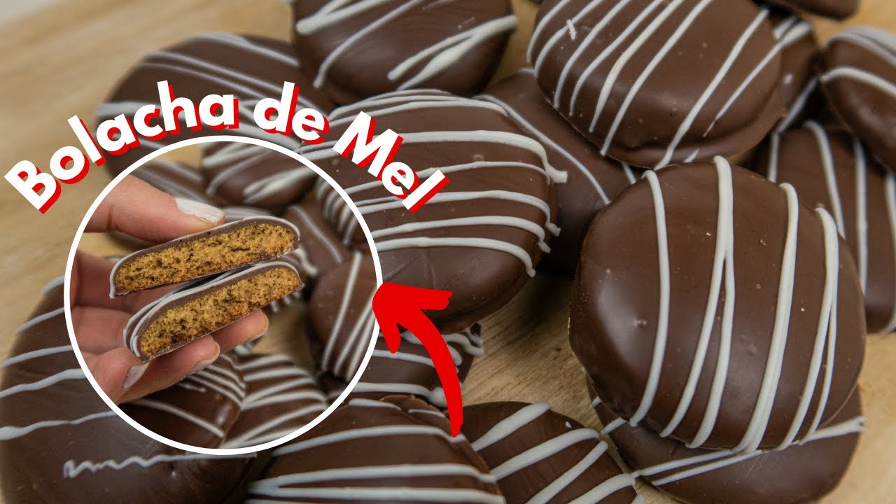BOLACHA DE MEL COM CHOCOLATE FÁCIL E DELICIOSA (Faça e Venda)