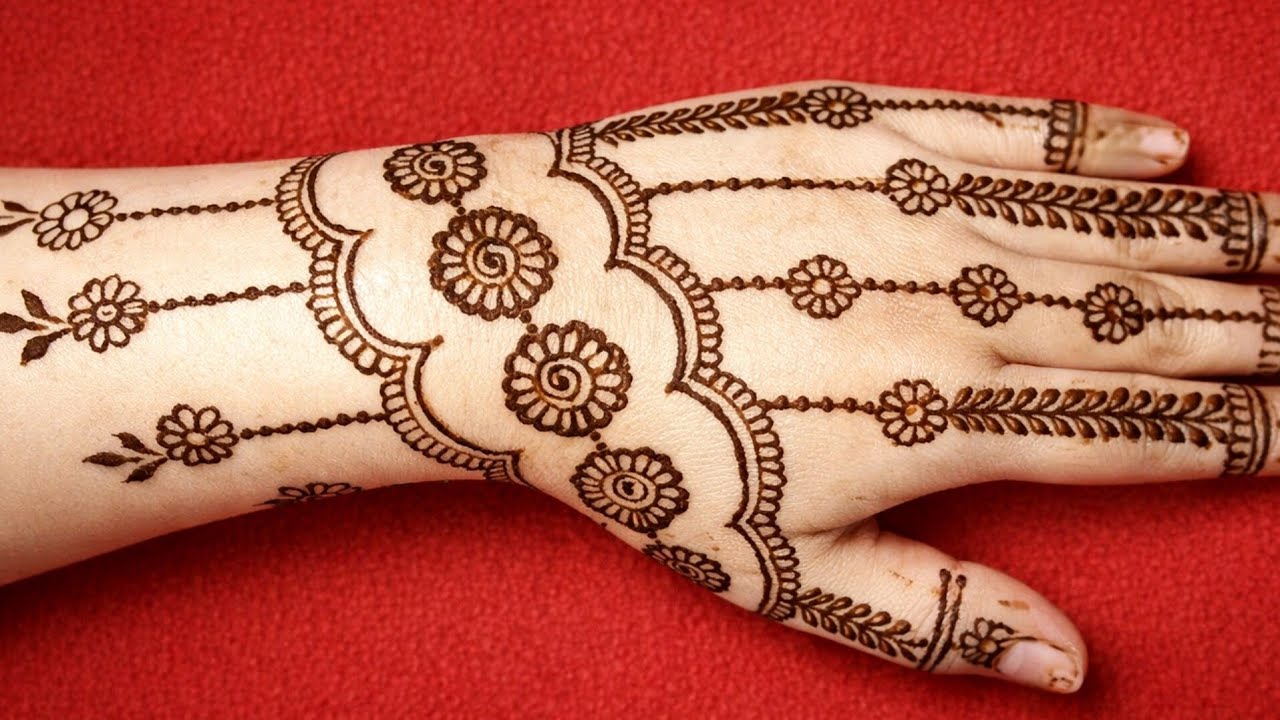 Easy Back Hand Mehndi Design 2026 | Simple Floral Chain Mehndi | Stylish Hand Mehndi for Eid 