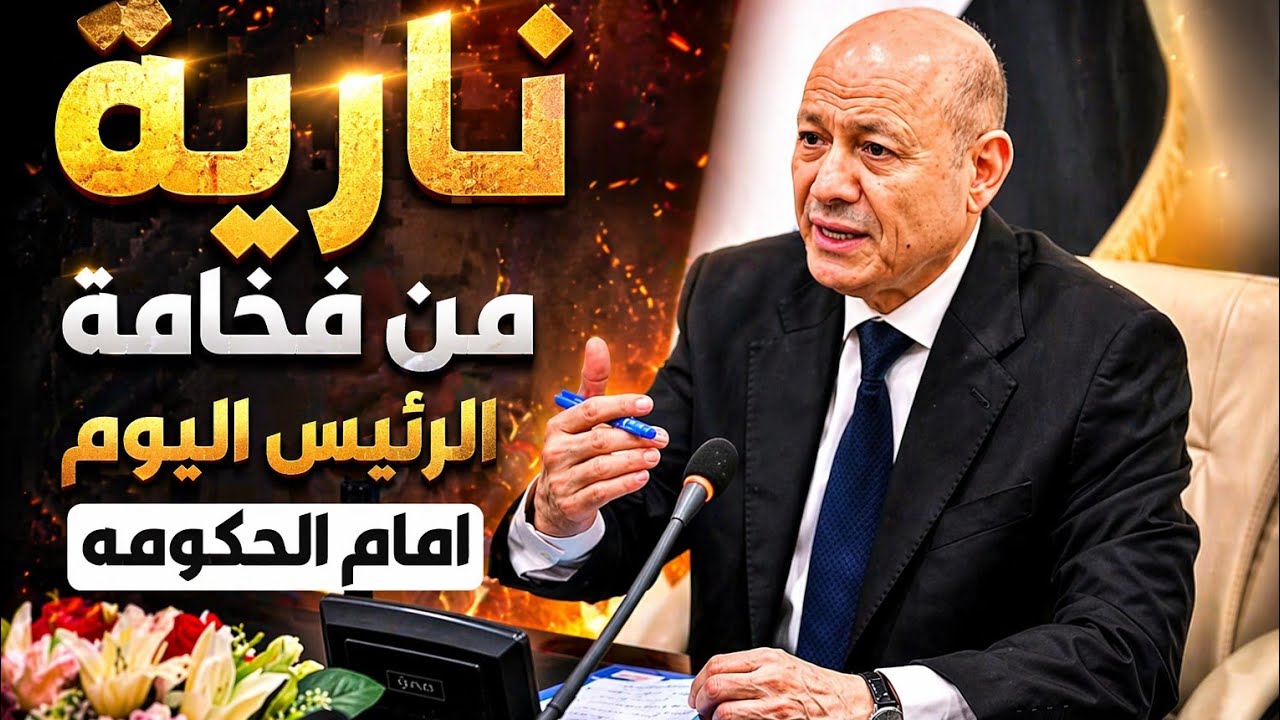 كلمه فخامه الرئيس رشاد العليمي امام الحكومه الجديده كلمه قويه وتاريخيه