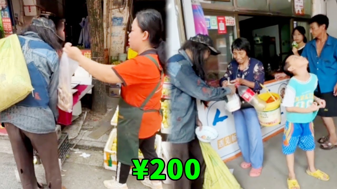 阿義假扮乞丐上街買水果，結果被水果店老闆狠心趕走，還好遇到善良阿姨給阿義買米粉吃！ 【阿義走鄉村】#Farm #tour #drama #正能量