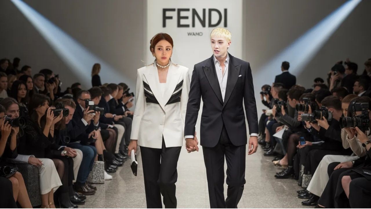 Bang Chan at Fendi Milan Fashion Week! Video sweet Bang Chan Stray Kids and Yunjin makes fans happy.