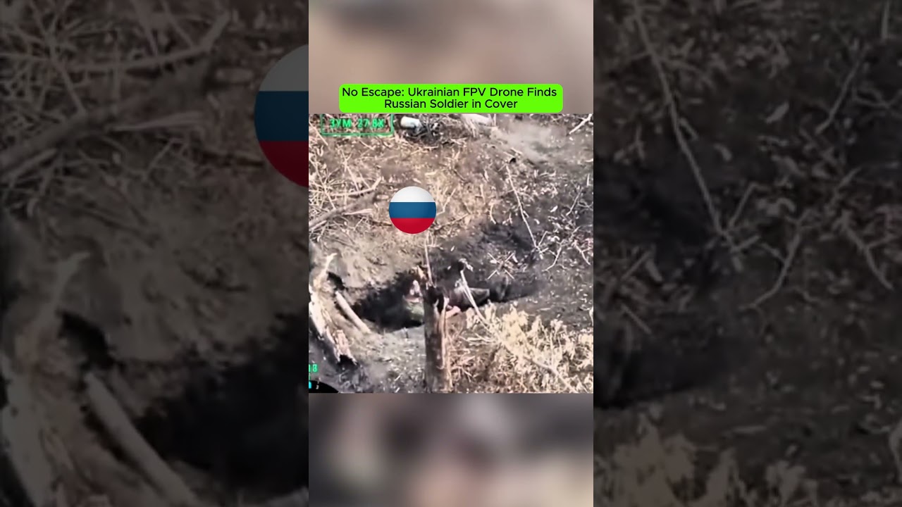 No Escape Ukrainian FPV Drone Finds Russian Soldier in Cover.