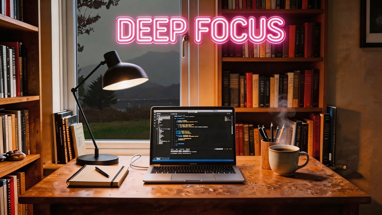1 HOUR Deep Work Timer 🌳 Midnight Library Focus Music