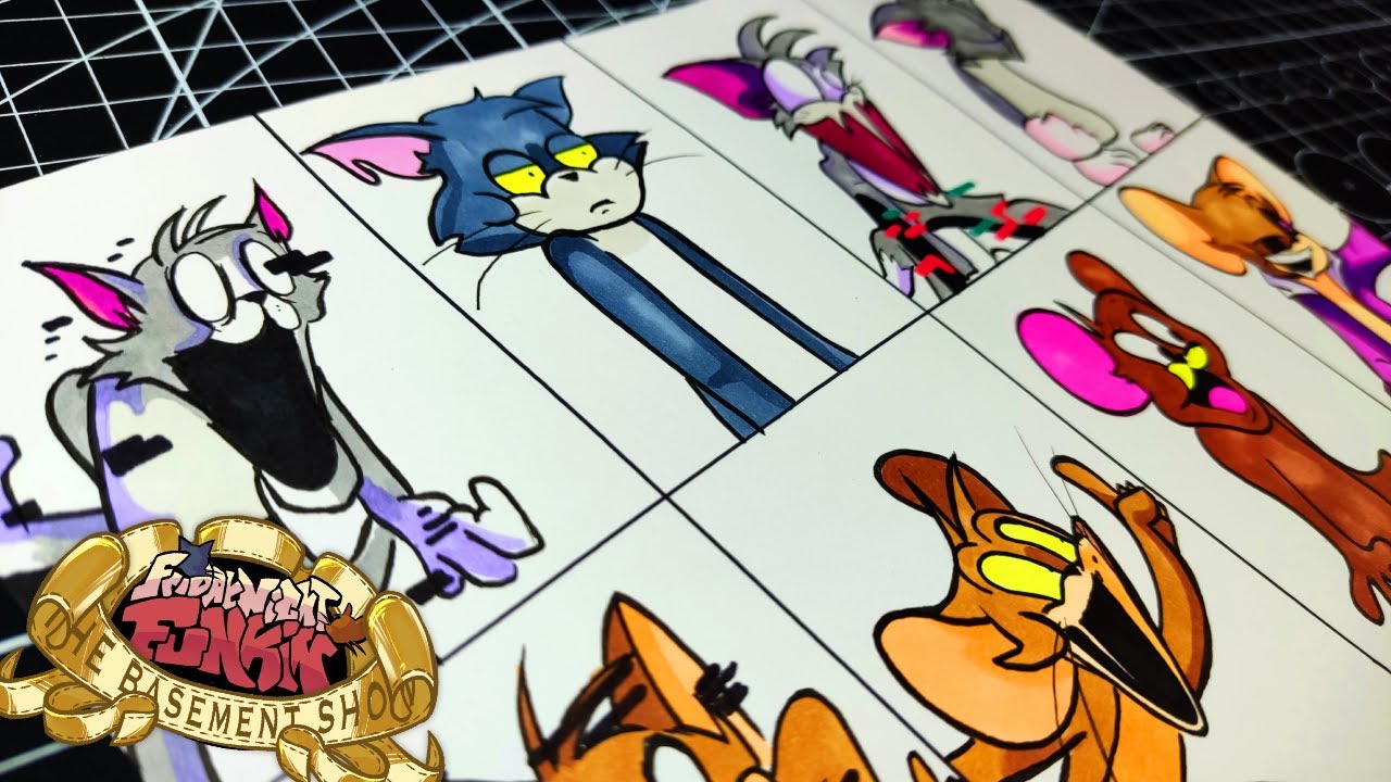 РИСУНОК Friday Night Funkin 'VS Jerry ПОЛНАЯ НЕДЕЛЯ, Tom's Basement Show 2.0 Tom & Jerry Creepypasta