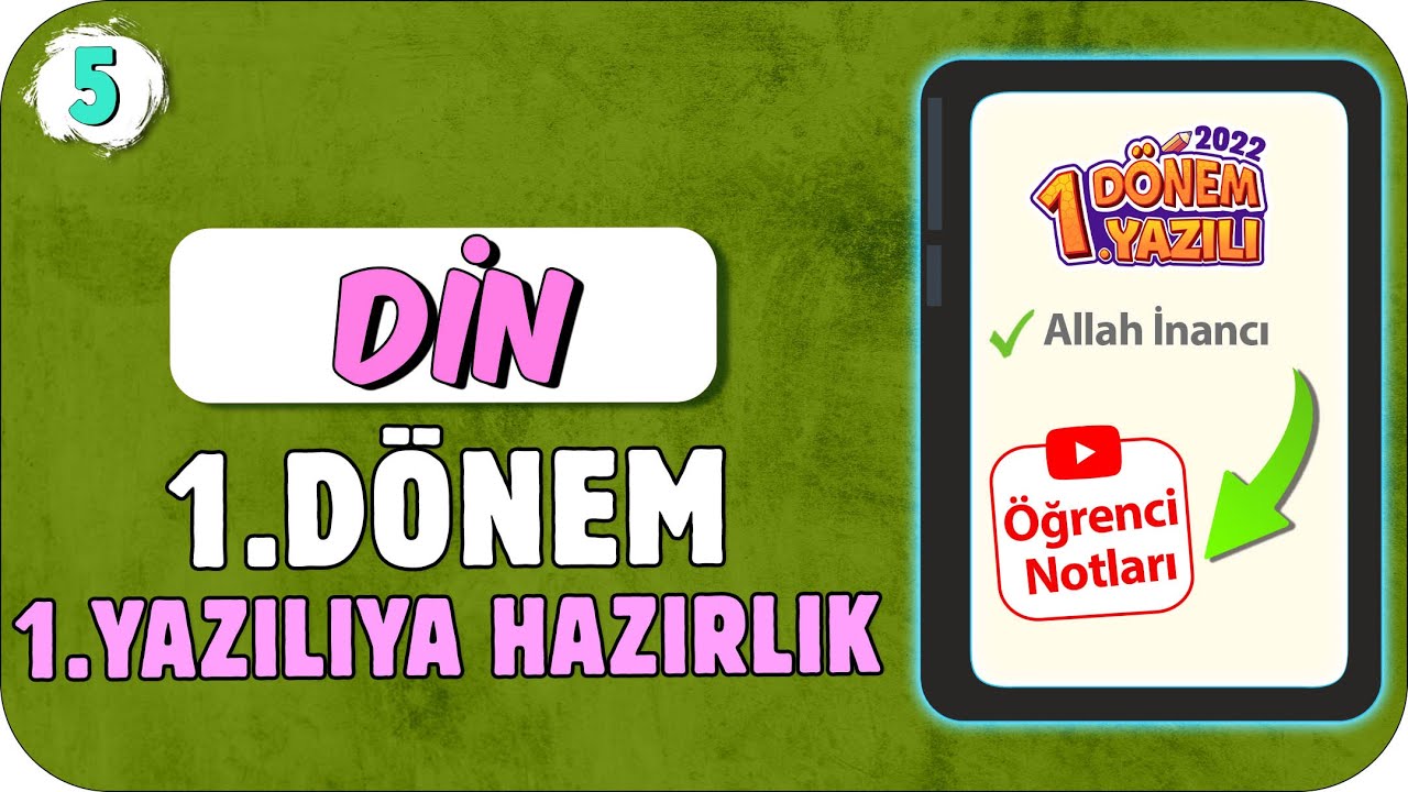 5.Sınıf Din 1.Dönem 1.Yazılıya Hazırlık 📝 #2023