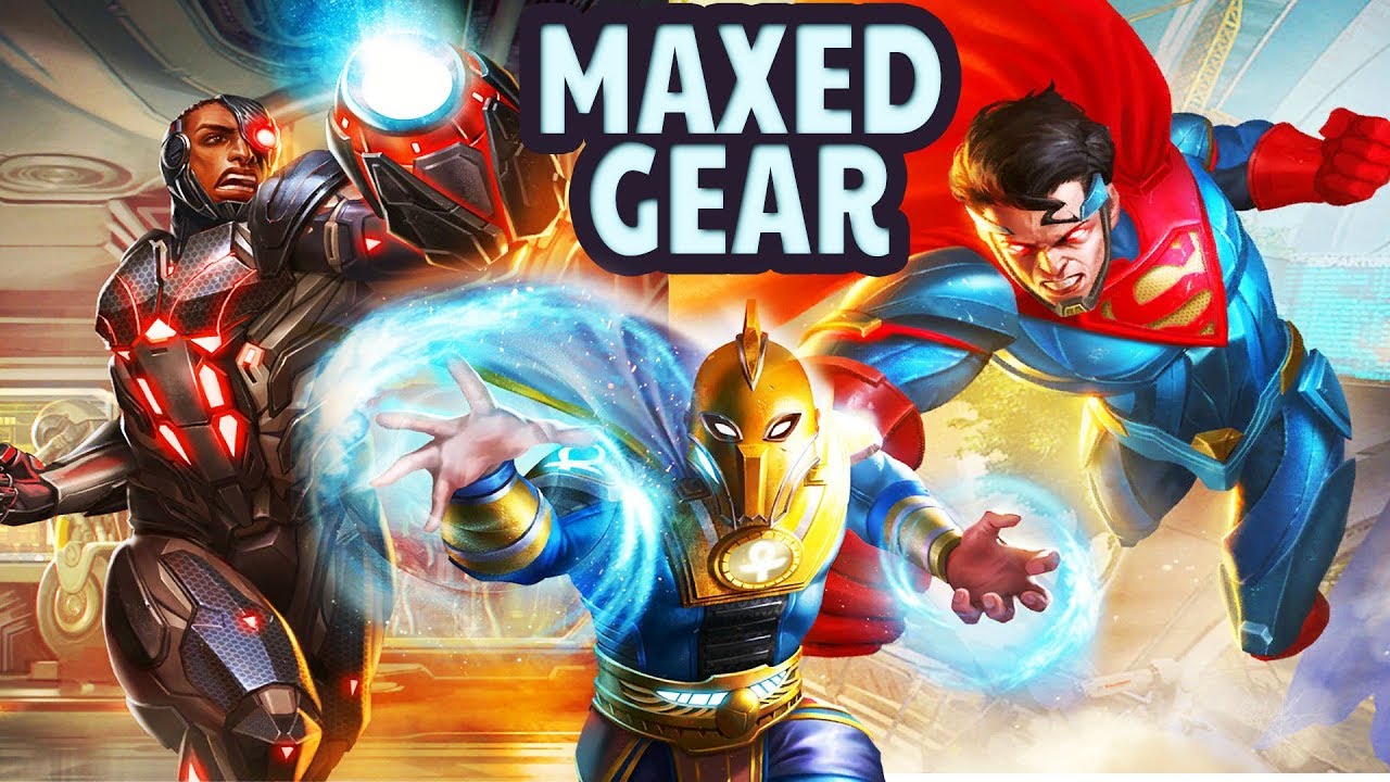 Injustice 2 Mobile. MAXED OUT GEAR. Doctor Fate, Superman and Unbreakable Cyborg.