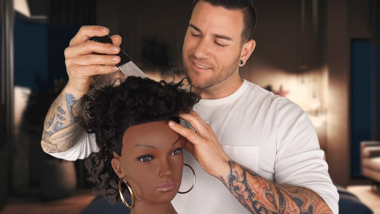 ASMR | Bantu Knot Take Down & Hairstyle