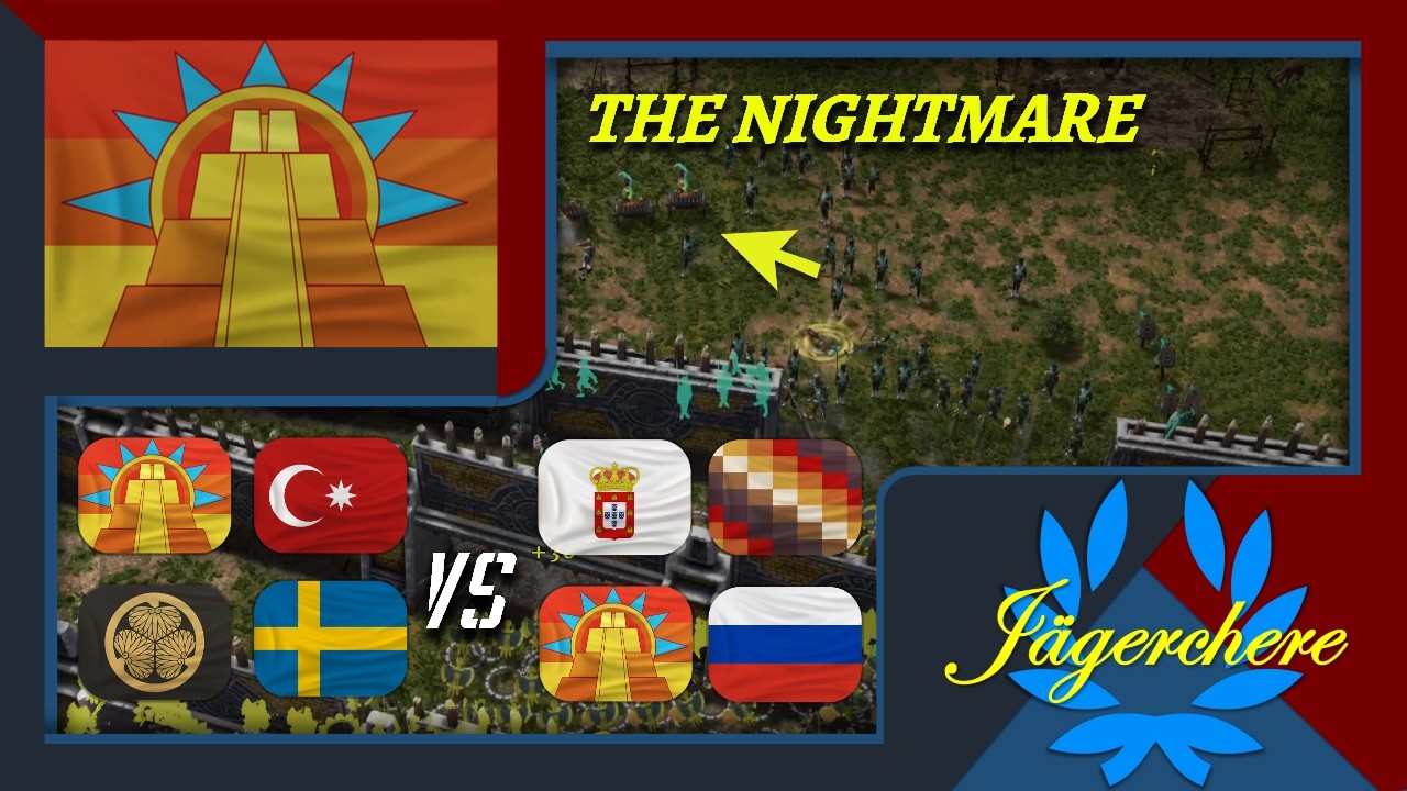 Aztec's NIGHTMARE! | 4v4 Treaty with Aztecs | AOE III: DE