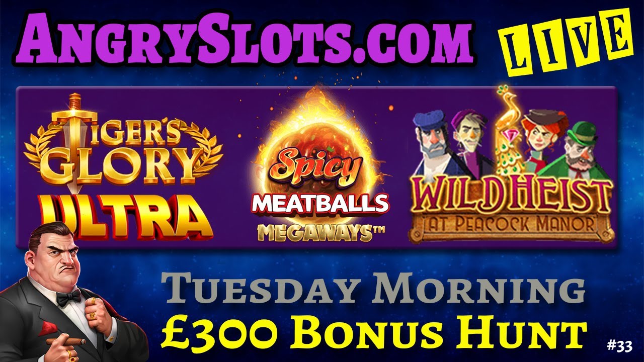 &pound;300 SLOTS BONUS HUNT - Tuesday morning Livestream with Angry Slots