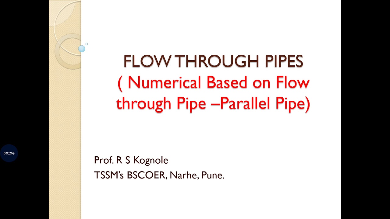 Numerical on Flow through Parallel Pipe- Part 8- By R S Kognole