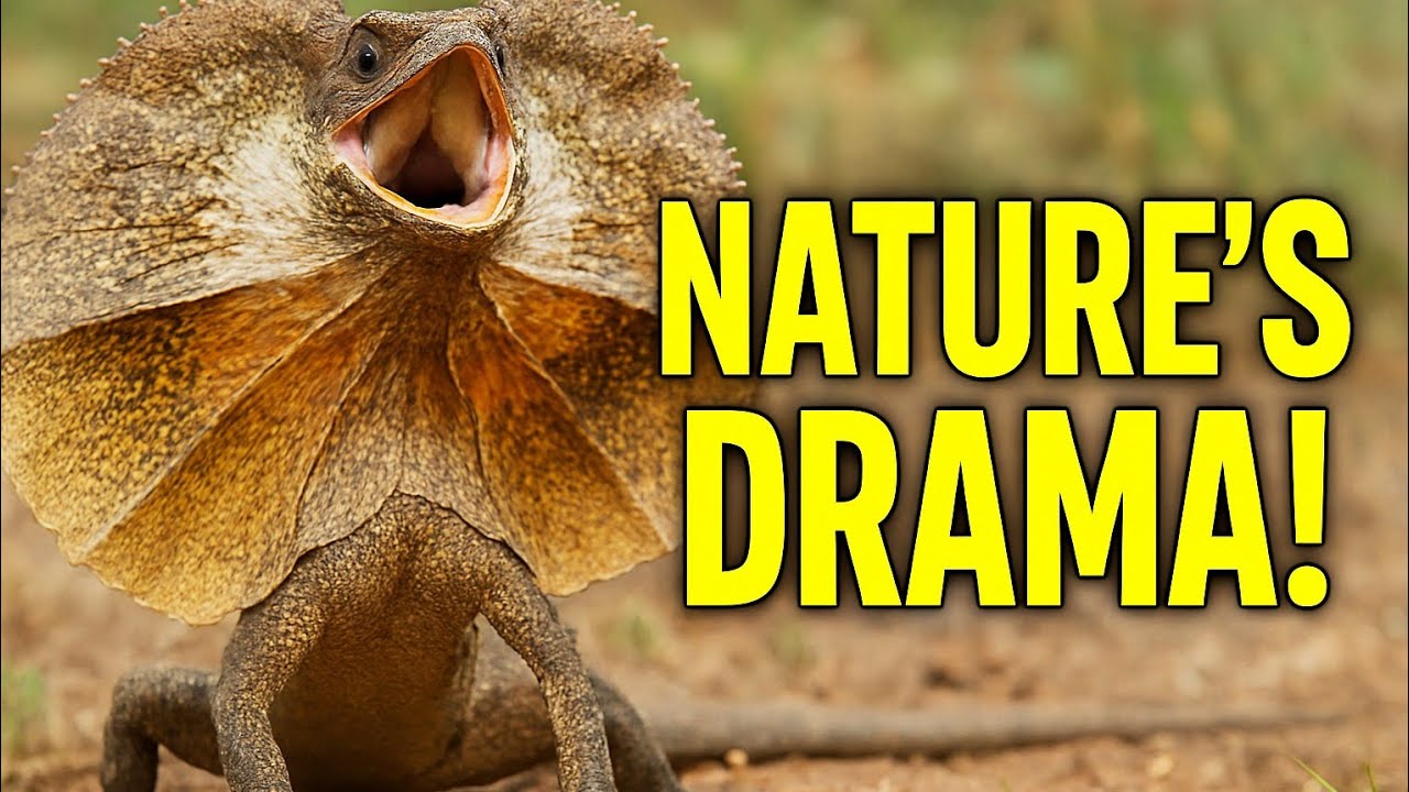 The Frilled Neck Lizard: Nature’s Drama Unfolds | Amazing Reptile Defense!#wildlife 