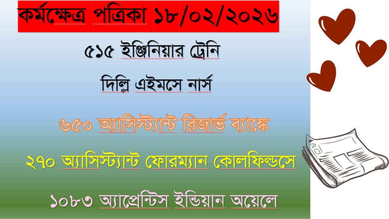 কর্মক্ষেত্র পত্রিকা ১৪ ফেব্রুয়ারী ২০২৬ | Karmakhatra Paper Today 14.02.2026