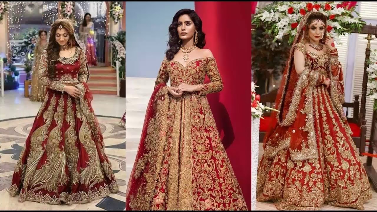 Best Pakistani Bridal Wedding Dresses for Walima Functions Chiffon Fashion  2018 Latest