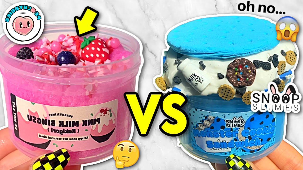 100% ЧЕСТНЫЙ ОБЗОР Peachybbies против Snoops Slimes!!! *кто победит?!*