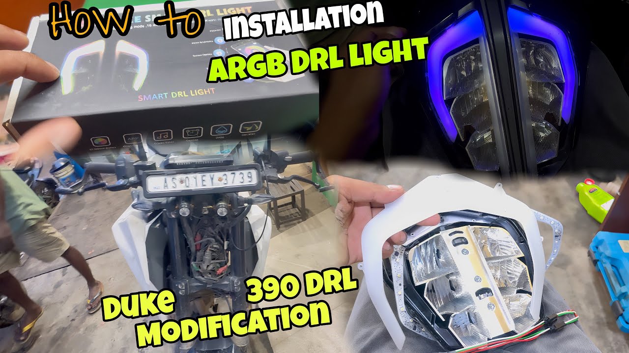 How to installation arbg Drl Light duke390 // duke 390 headlight modification // duke390 drl light
