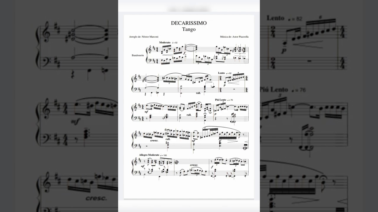 Decarissimo + Partitura (Astor Piazzolla)