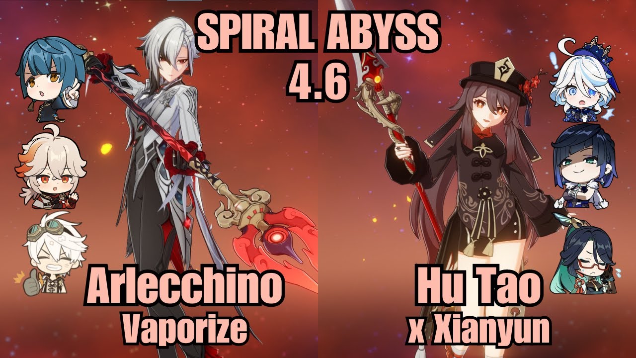 C0 Arlecchino Vaporize & Hu Tao (N2CJP) x Xianyun | Spiral Abyss | Genshin Impact 4.6