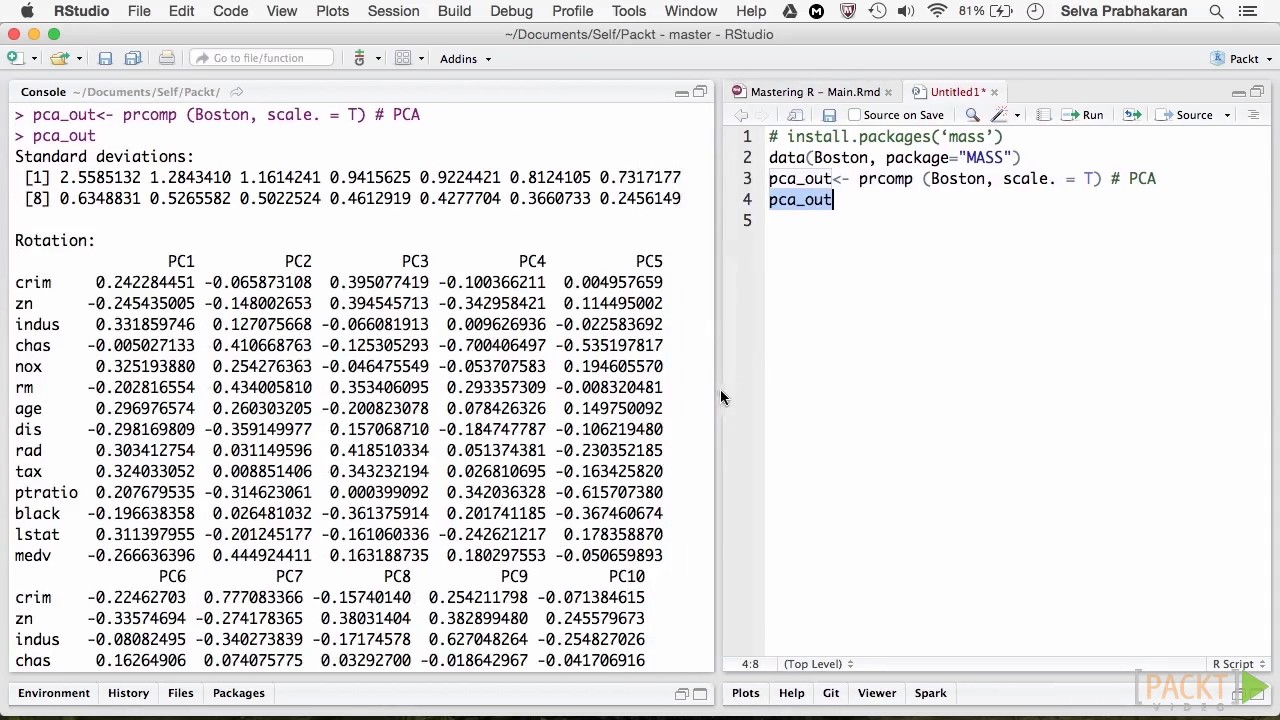 Mastering R Programming : Dimensionality Reduction with Principal Component Analysis | packtpub.com
