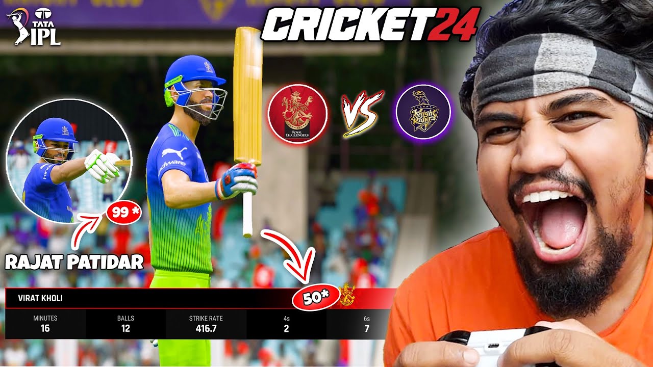 Virat Kohli Hits Half Century 😍| RCB VS KKR Match 🔥 IPL 2025  | Cricket 24 Live | Mr Acash
