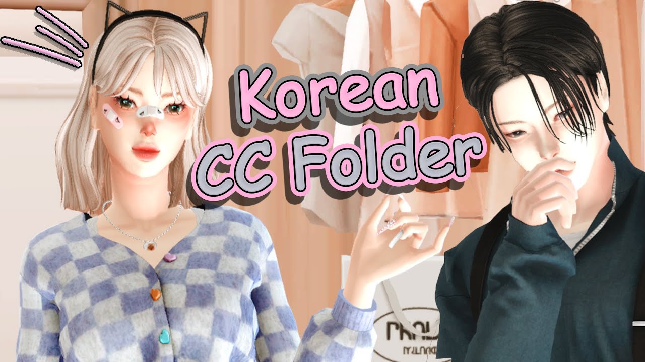 Sims 4 Korean CC Folder Female Male Kids CAS Buy Build clothes hairs makeup skins shoes accessories