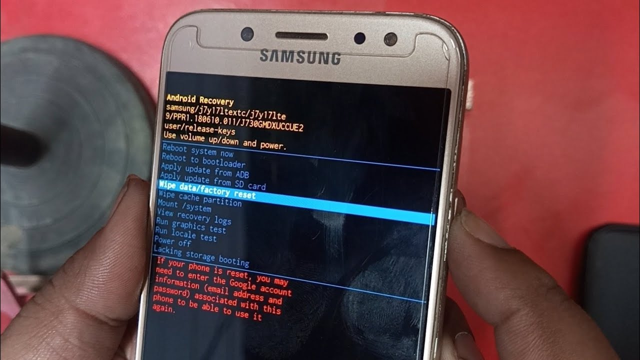 samsung j7 pro lock screen password forgot