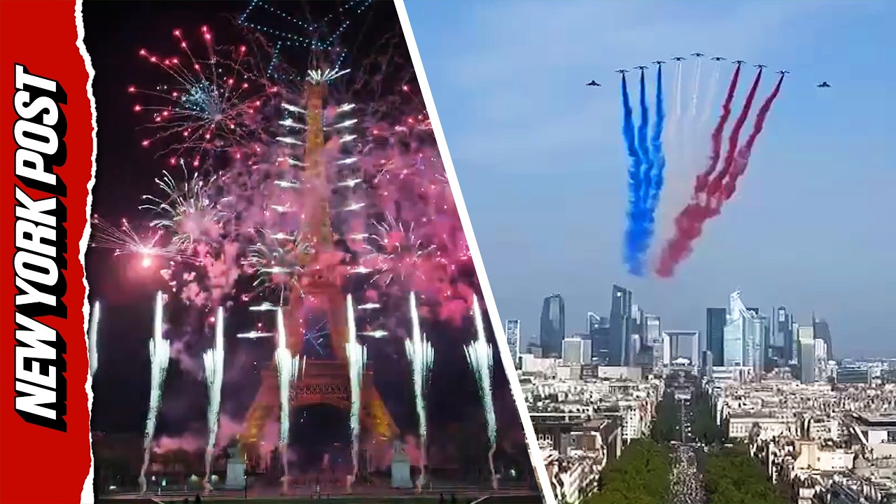 France Celebrates Bastille Day with Jet Formations, Macron Attends Parade