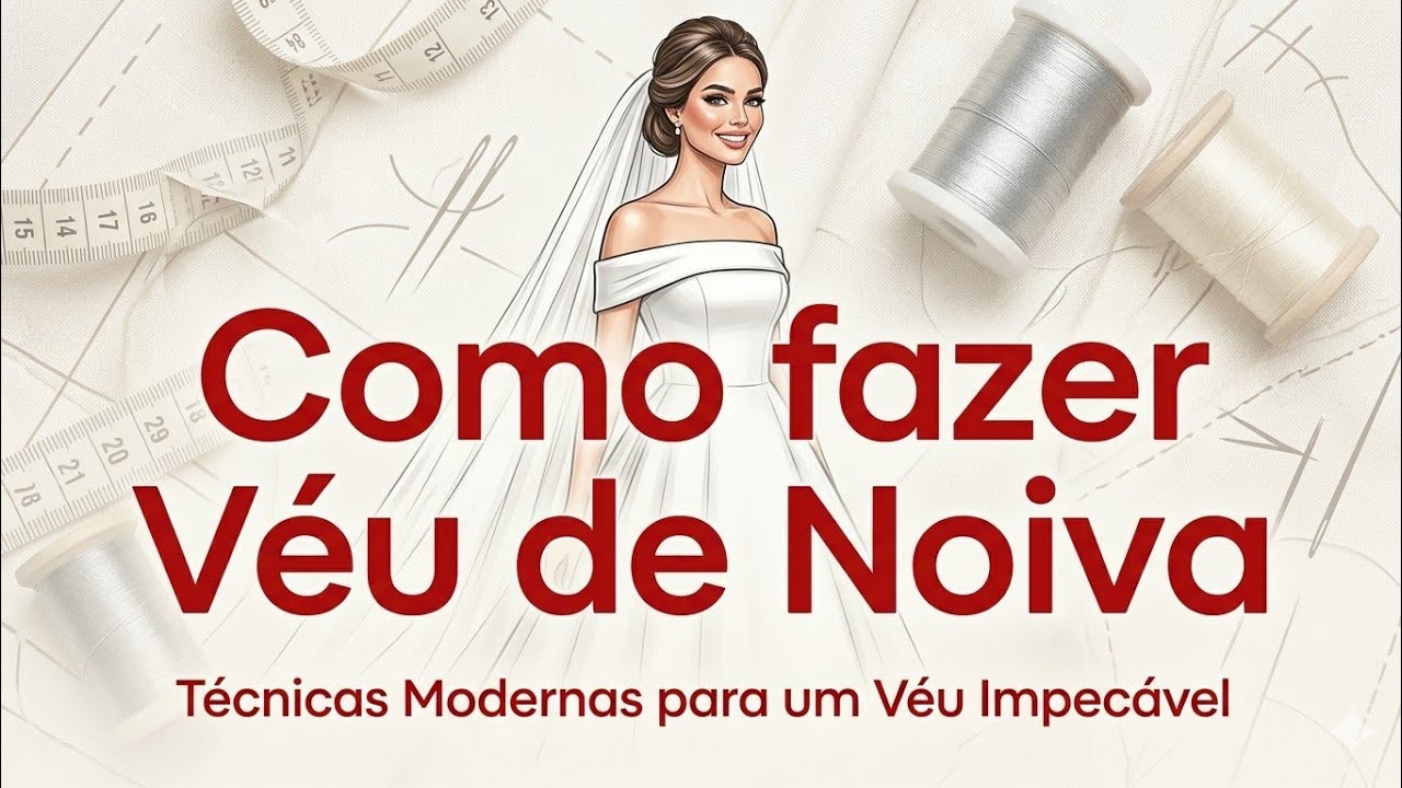 ✅️ DIY Como fazer Véu de Noiva_Costura fácil passo a passo para iniciantes com Gisleide Novelo