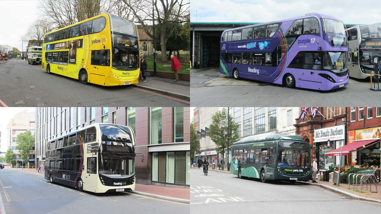 Multicoloured Buses In Reading.