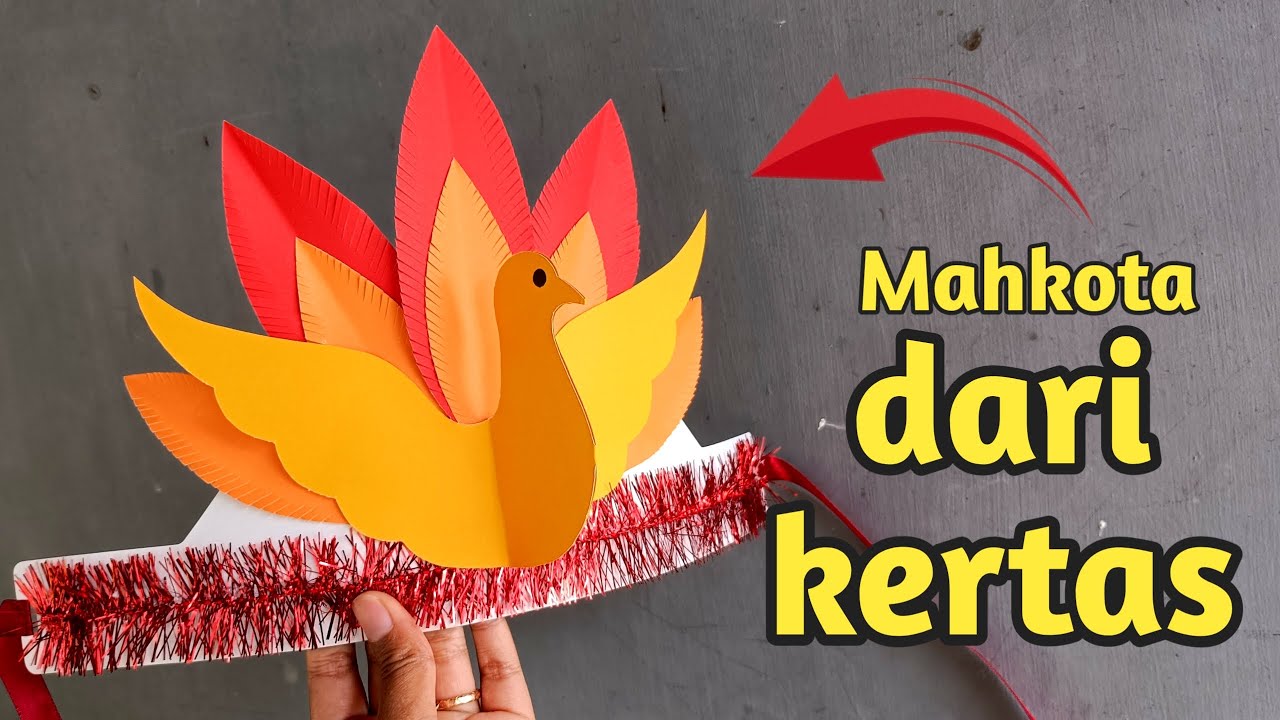Mahkota Burung dari kertas || Hiasan kepala/ aksesoris untuk tari Burung atau karnaval tipe 2