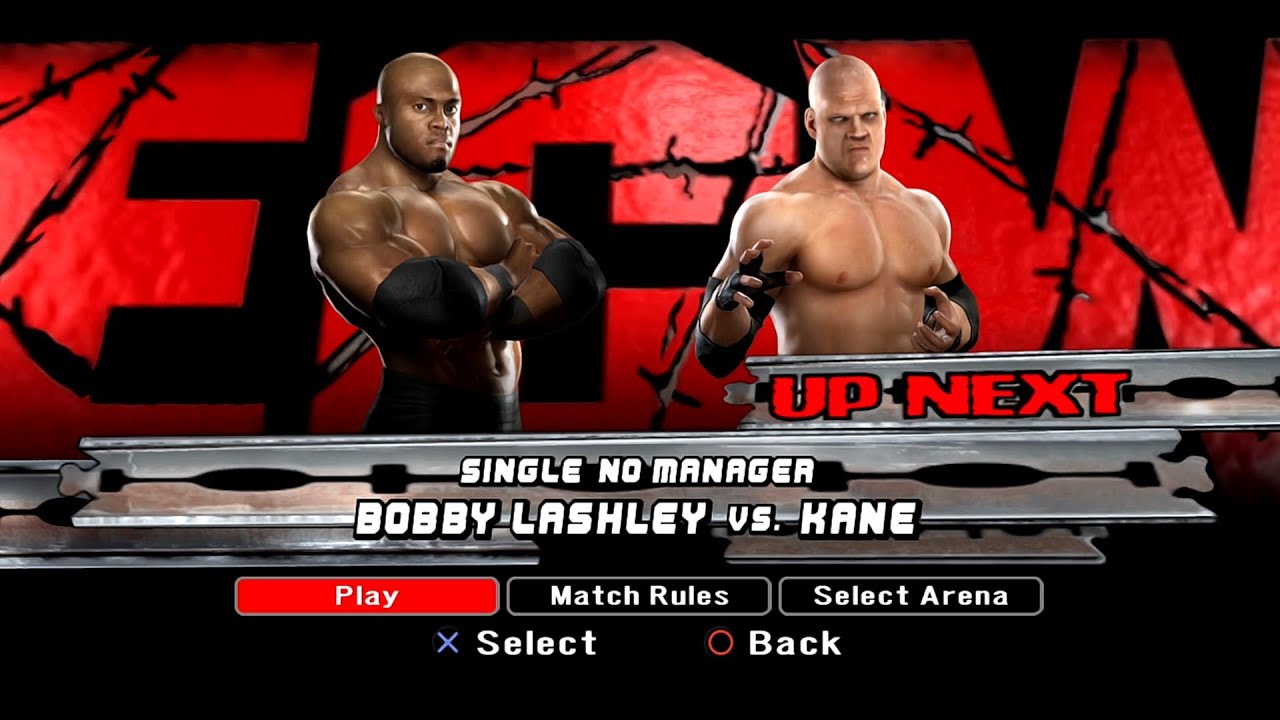 WWE SmackDown VS Raw 2008 PS3 - Bobby Lashley VS Kane [2K][mClassic]