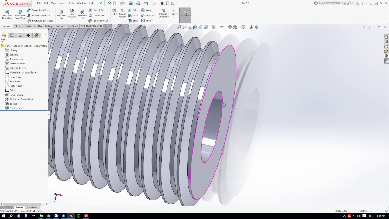 Vẽ Ren Trong Solidworks