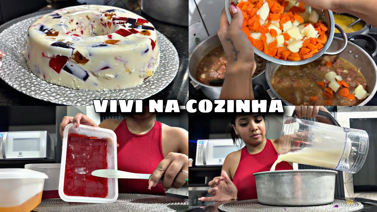 VIVI NA COZINHA| primeira vez fazendo MOCOTÓ e GELATINA COLORIDA 