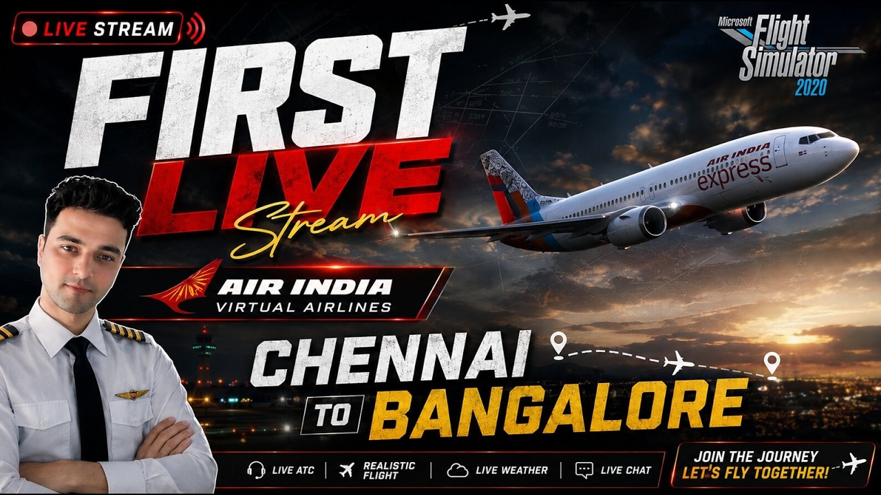 Air India Virtual Airlines✈️ Chennai to Bangalore | VOMM-VOBL | VATSIM | MSFS 2020